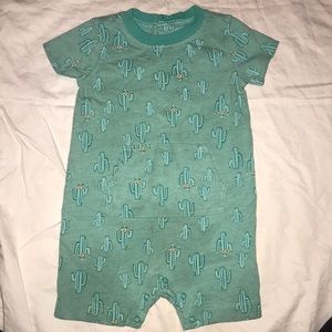 Cactus print romper with pockets